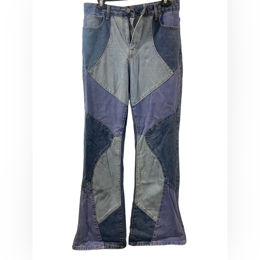 Multi colored bootlegged denim M(6)